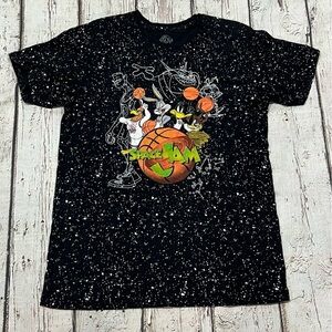 Space Jam Cartoon Basketball Sports Graphic Crewneck Tee Top Shirt